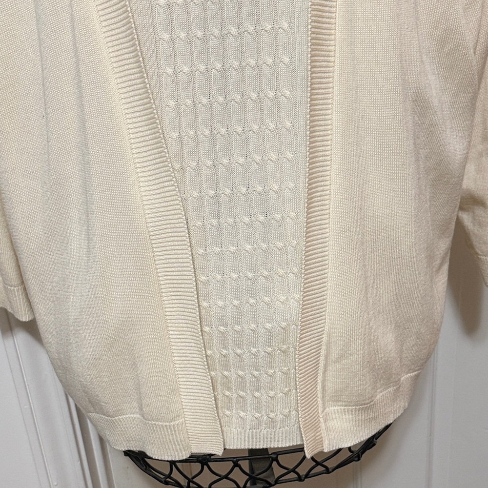 💕💕💕BOGOHO💕💕💕Alfred Dunner Cream Cardigan Sweater - Picture 3 of 10